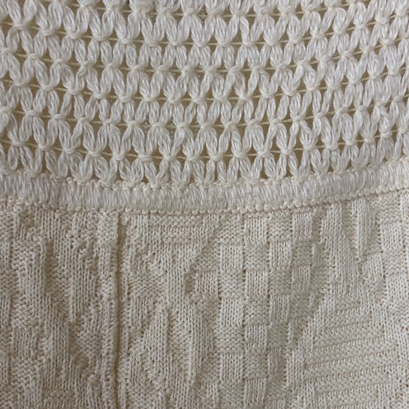 Vintage 90s Cream Textured Cotton Tank Skirt Set - Picture 3 of 8